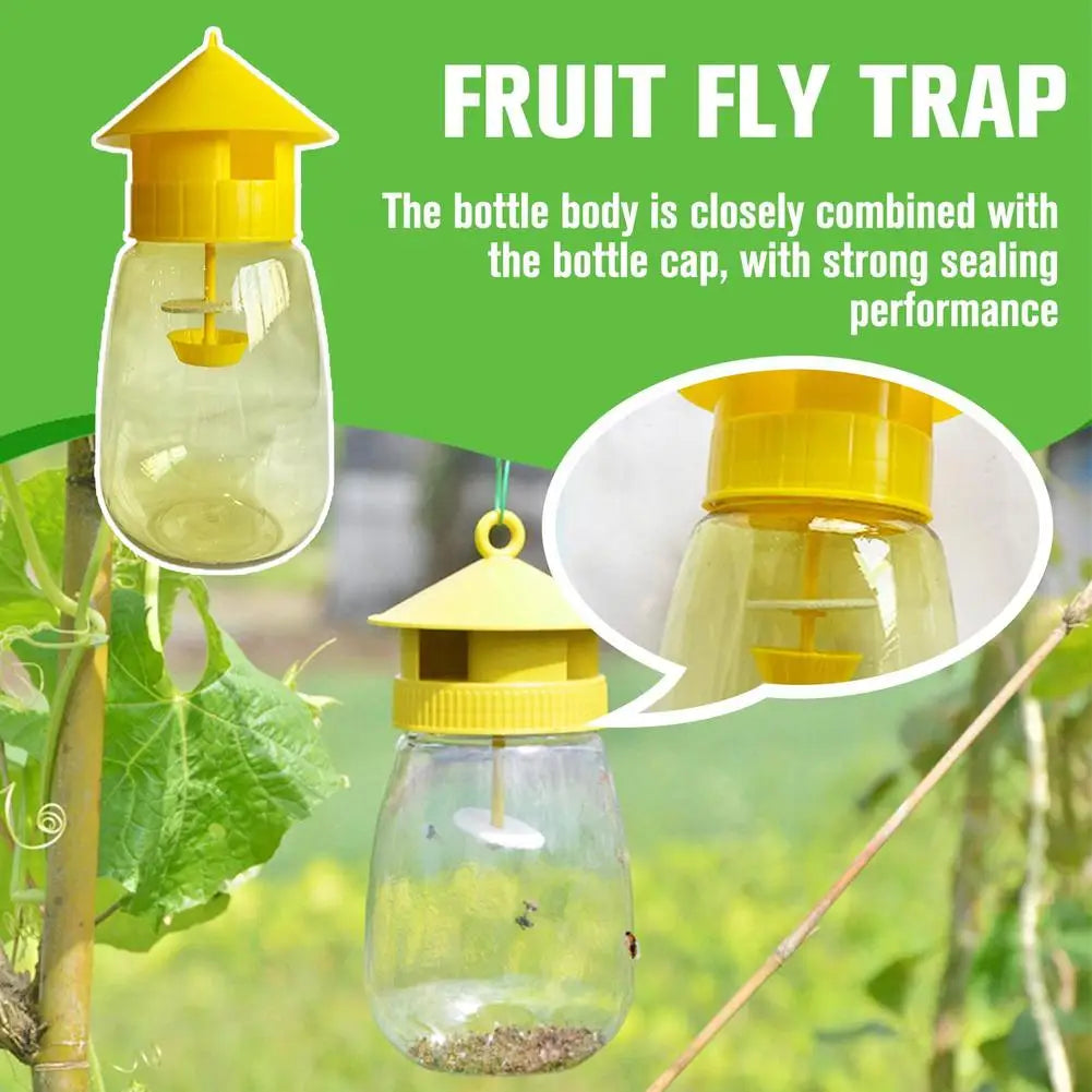 Reusable Plastic Fruit Fly Catcher Trap Bottle Bait Lure Insect Pest Four Hole Fruit Fly Trap Leedoar