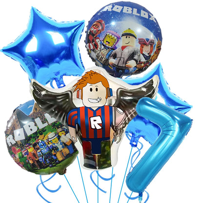 Roblox Decoração de Festa de Aniversário Suprimentos Roblox Jogo Festa de Celebração Balões Talheres Descartáveis ​​Copo Prato Chá de Bebê Brinquedos 