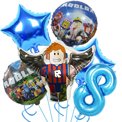 Roblox Decoração de Festa de Aniversário Suprimentos Roblox Jogo Festa de Celebração Balões Talheres Descartáveis ​​Copo Prato Chá de Bebê Brinquedos 