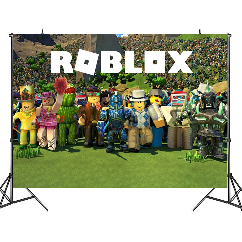 Decoraciones para fiestas de cumpleaños de Roblox, suministros para fiestas de celebración del juego Roblox, globos, vajilla desechable, vasos, platos, juguetes para baby shower 