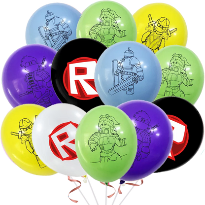 Roblox Decoração de Festa de Aniversário Suprimentos Roblox Jogo Festa de Celebração Balões Talheres Descartáveis ​​Copo Prato Chá de Bebê Brinquedos 