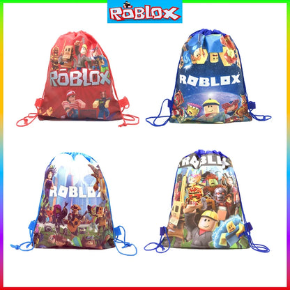 Bolsa con cordón no tejida de Roblox, decoraciones para fiestas de juegos de Roblox, suministros para fiestas de cumpleaños de niños, suministros para baby shower, juguetes para niños, regalos 