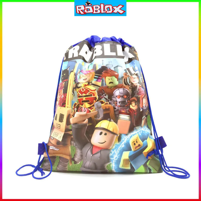 Bolsa con cordón no tejida de Roblox, decoraciones para fiestas de juegos de Roblox, suministros para fiestas de cumpleaños de niños, suministros para baby shower, juguetes para niños, regalos 