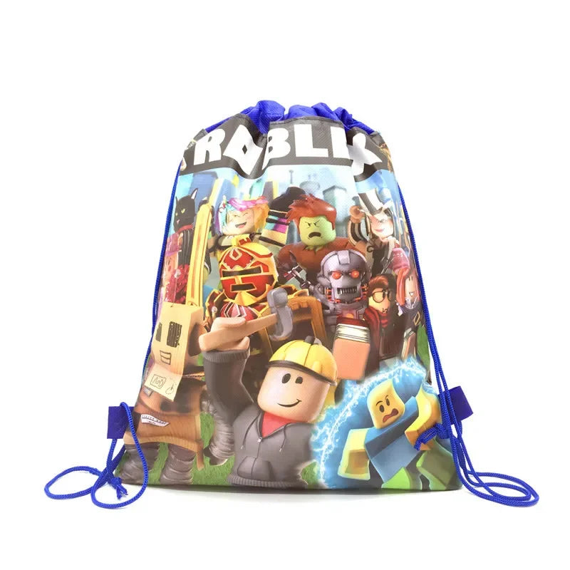 Roblox Sacola de cordão não tecida Roblox Decorações para festa de jogo Festa de aniversário infantil Suprimentos para chá de bebê Brinquedos infantis Presentes 