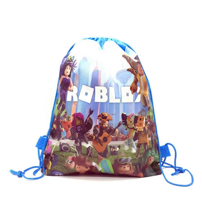 Bolsa con cordón no tejida de Roblox, decoraciones para fiestas de juegos de Roblox, suministros para fiestas de cumpleaños de niños, suministros para baby shower, juguetes para niños, regalos 