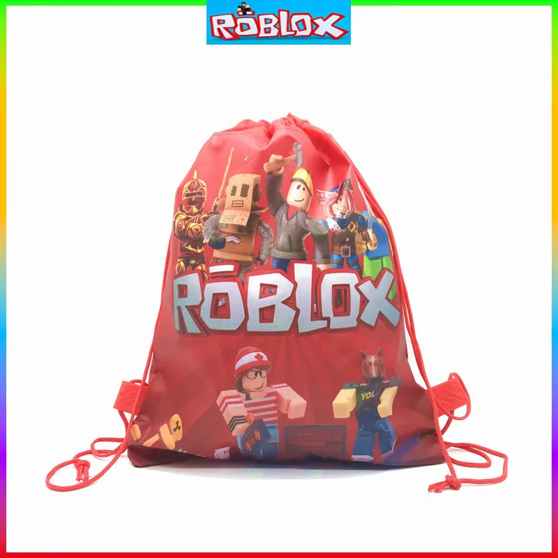 Roblox Sacola de cordão não tecida Roblox Decorações para festa de jogo Festa de aniversário infantil Suprimentos para chá de bebê Brinquedos infantis Presentes 