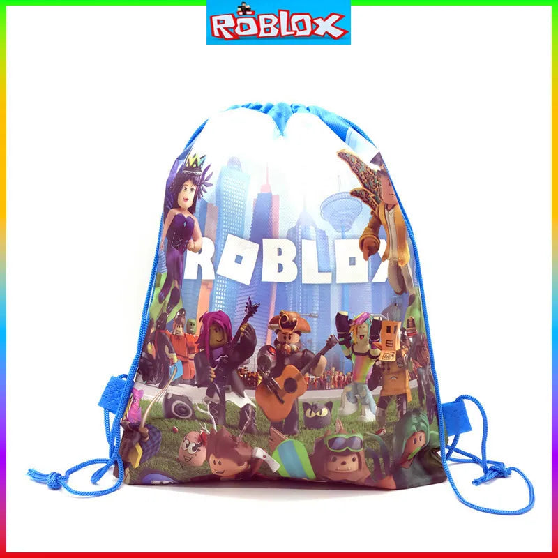 Roblox Sacola de cordão não tecida Roblox Decorações para festa de jogo Festa de aniversário infantil Suprimentos para chá de bebê Brinquedos infantis Presentes 