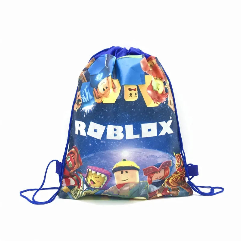 Bolsa con cordón no tejida de Roblox, decoraciones para fiestas de juegos de Roblox, suministros para fiestas de cumpleaños de niños, suministros para baby shower, juguetes para niños, regalos 