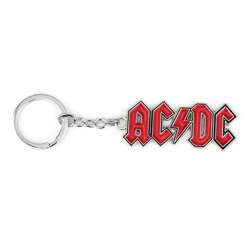 Llavero con colgante de banda de rock ACDC para hombre, estilo punk, con púas de guitarra, llavero de aleación, accesorios de joyería, regalos