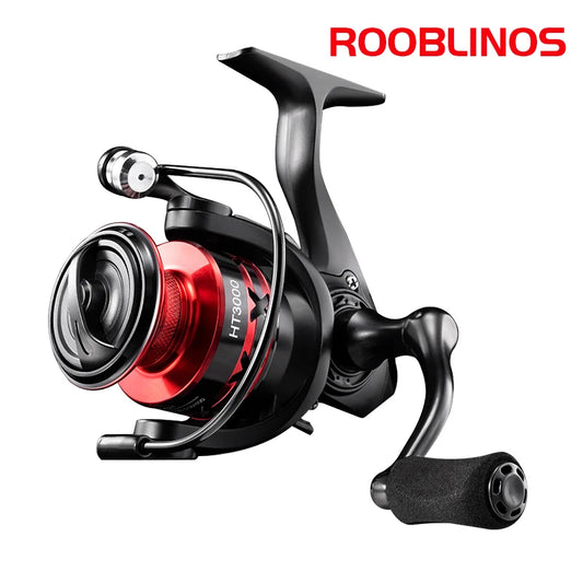 Rooblinos HT Spinning Fishing Reels para água salgada e água doce Carretel de metal esquerda/direita intercambiável truta carpa pesca equipamento 