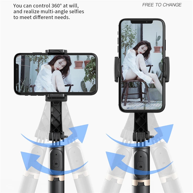 Roreta 2023 NUEVO estabilizador de cardán Selfie Stick trípode inalámbrico plegable con obturador Bluetooth Monopod para IOS Android 