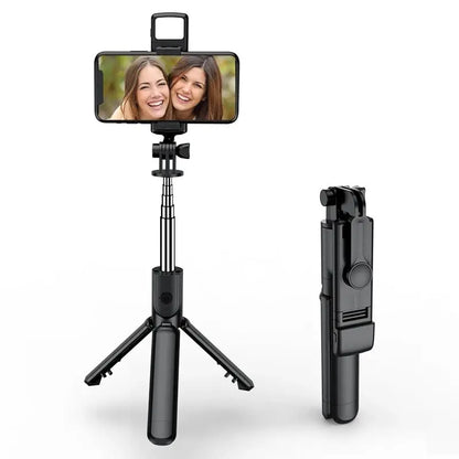 Roreta-trípode inalámbrico extensível, palo de Selfie com luz, Bluetooth, Controle remoto, para iPhone, telefone móvel, Tiktok, transmissão ao vivo 