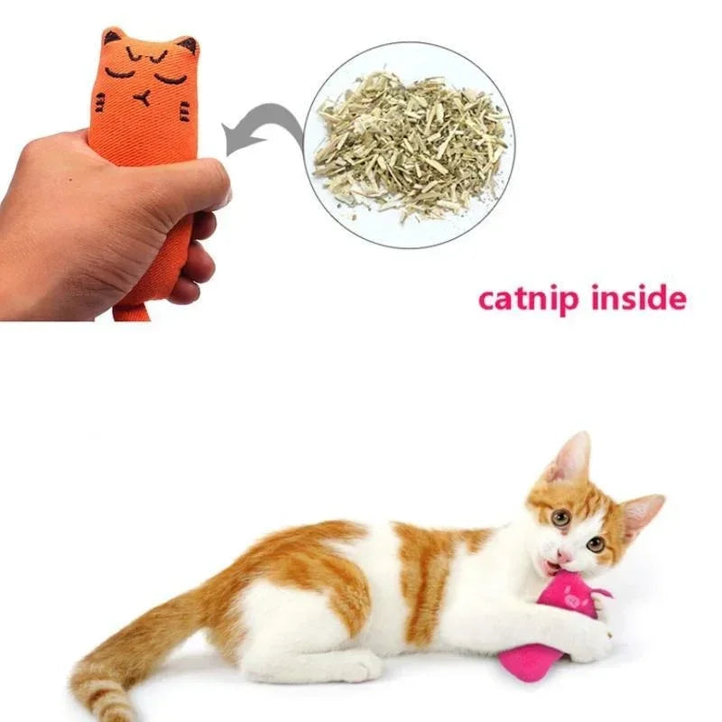 Rustle Sound Catnip Toy Cats Product For Pets Cute Cat Toys For Kitten Teeth Grinding Cat Plush Toy Thumb Pillow Pet Accessories Leedoar