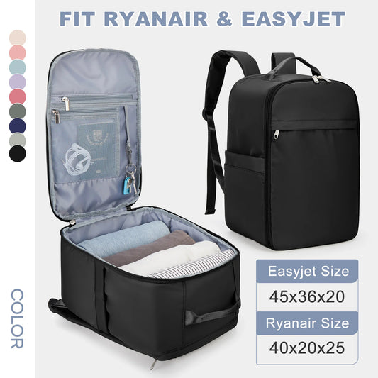 Mochila Ryanair 40x20x25, mochila de mano para equipaje de cabina Easyjet 45x36x20, mochila para portátil para mujer/hombre 