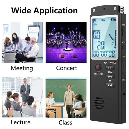 16GB/32GB/64GB Voice Recorder USB Professional 96h Dictaphone Noise Reduction Digital Audio Voice Recording with WAV,MP3 Player Leedoar