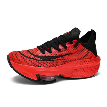 Professional Shock-absorbing High-elasticity Running Men's Shoes, Carbon Plate Hollow Breathable Couple Sneaker Air Cushion Leedoar