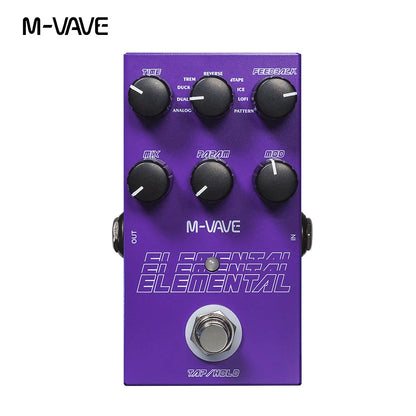 Pedal de retardo digital Elemental M-vave 2024 nuevo, 9 efectos de retardo de guitarra diferentes, pedal de retardo de guitarra compatible con modo TAP y HOLD 