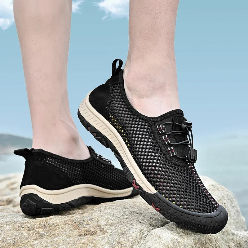 Shoes for Men Casual Breathable Mesh Shoes 2023 New Soft Men Sneakers Large Size Men Loafers Comfortable Outdoor Walking Shoes Leedoar