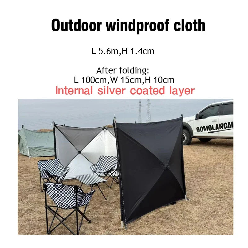 5.6m Folding Windproof Shield Outdoor Camping Windshield Gas Stove Burner Windscreen Shelter Wind Picnic Camping Large Panel Leedoar