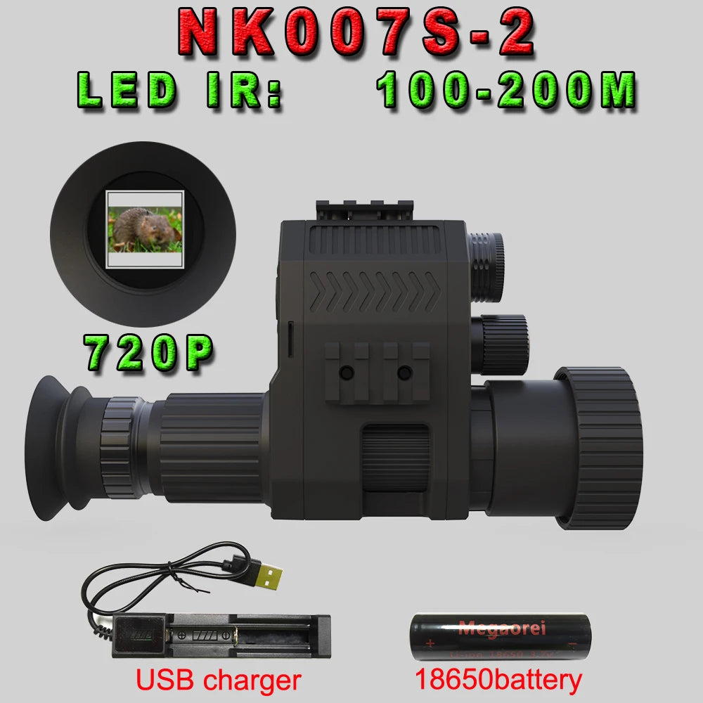 Digital Night Vision Scope Monocular 1080P 200-400M Infrared Camcorder Support Photo Video Recording with Rechargeable Battery Leedoar