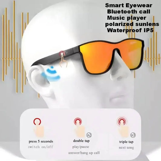 KY03 Smart Eyewear Bluetooth Chamadas Music Player Controle de Toque Anti Luz Azul IP5 À Prova D'Água À Prova de Suor Polarizado Lentes Solares Dos Homens 