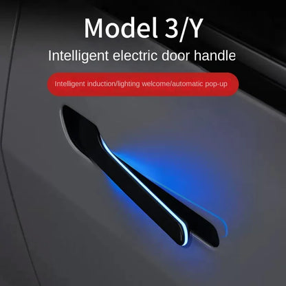 Tesla ModelY Wireless Intelligent Automatic Color Atmosphere Light Modification Accessories Electric Doorhandles 4Door Handlebar Leedoar