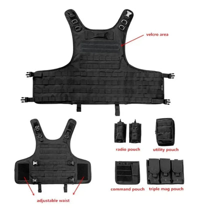 Hunting Paintball Vest Military Army Armored Vest Tactical Vest Plate Carrier Outdoor Airsoft Live CS Game Protective Leedoar