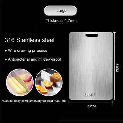 Thickened 316 Stainless Steel Cutting Board Kitchen Kneading Dough Board Antibacterial and Mildew-proof  Household Cutting Boar Leedoar