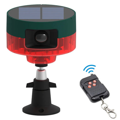 Solar Birds Repeller 360-degree Induction Alarm 1200mAh Wild Animal Deterrent 13 Sounds Recordable IP55 for Wild Boar Rabbit