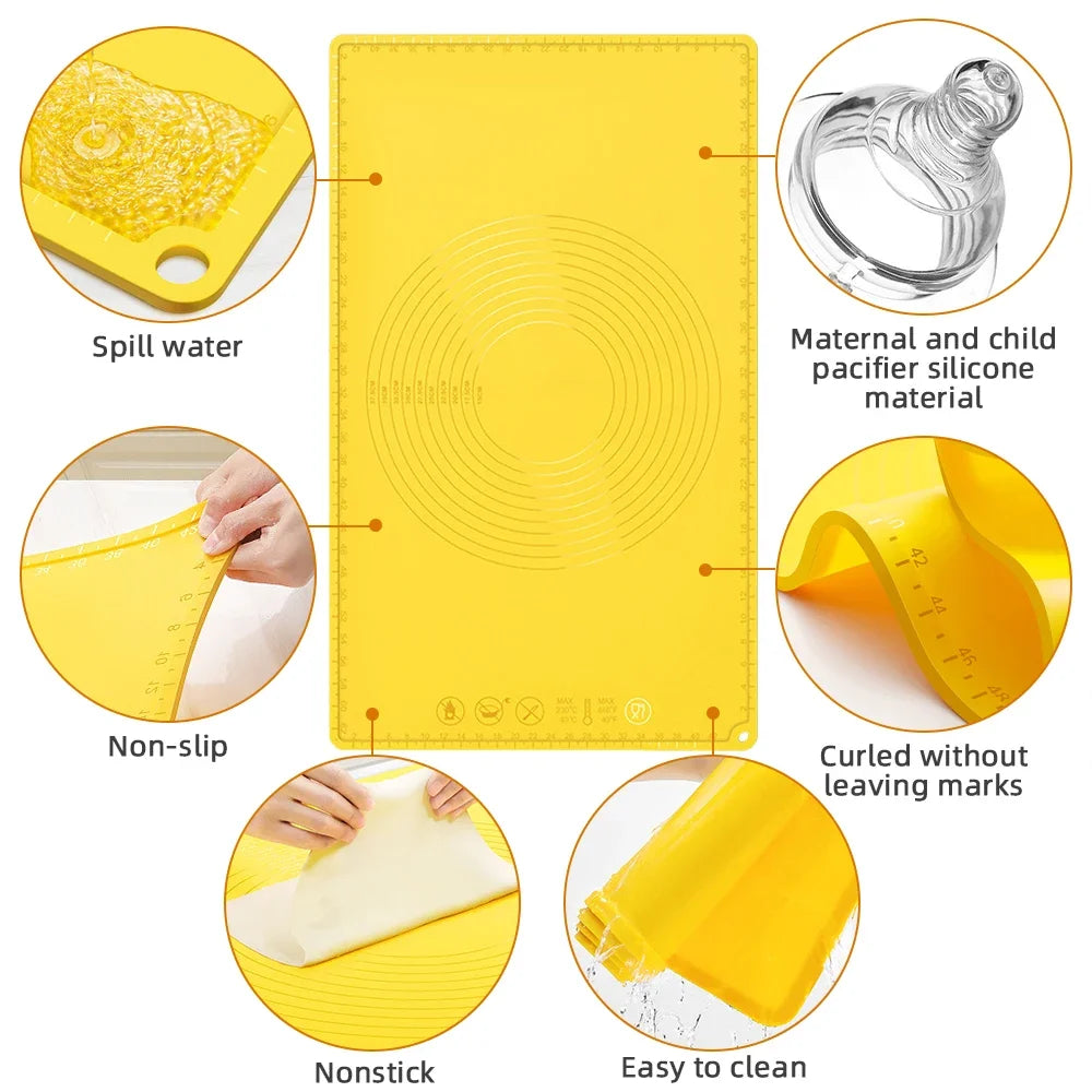 Silicone Pastry Board Dough Mat 65*45 Silicon Pizza Dough Maker Large Thick Oversize Baking Mat Accessories Leedoar