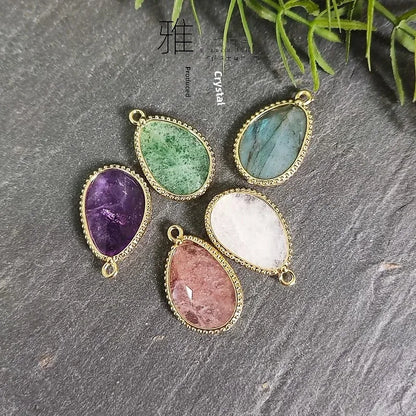 Natural Crystal Pendant White Crystal Semi-Precious Irregular Single-Sided DIY Necklace Bracelet Jewelry Accessories