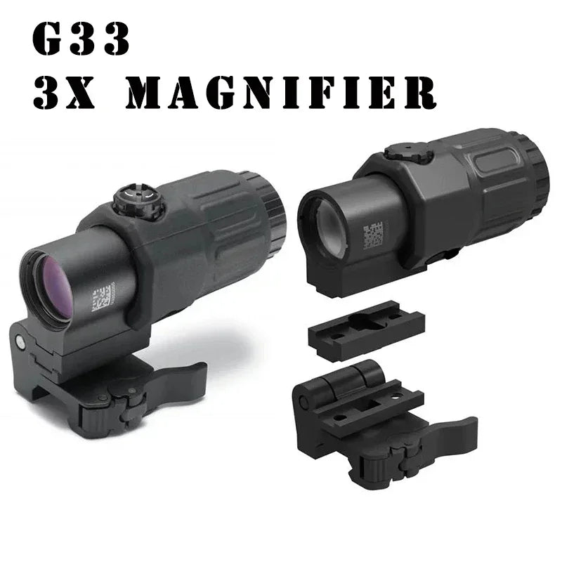 Tactical Eotech G33 G43 G45 Sight Fixed 3X 5X Magnifier Scope With Switch to Side Quick Detachable QD Mount For Airsoft Hunting Leedoar