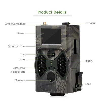 16MP 1080P Hunting Camera 2G MMS SMTP SMS Wireless Wildlife Trail Cameras HC300M Night Vision Surveillance Cellular Wild Cams Leedoar