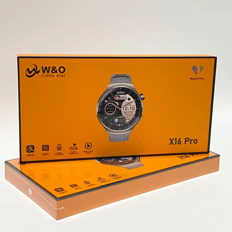 W&O X16 Pro Smart Watch Men 1.53 Inch HD Screen WearfitPro APP NFC Fucntion TIKTOK Remote Control Bluetooth Call for Android IOS Leedoar