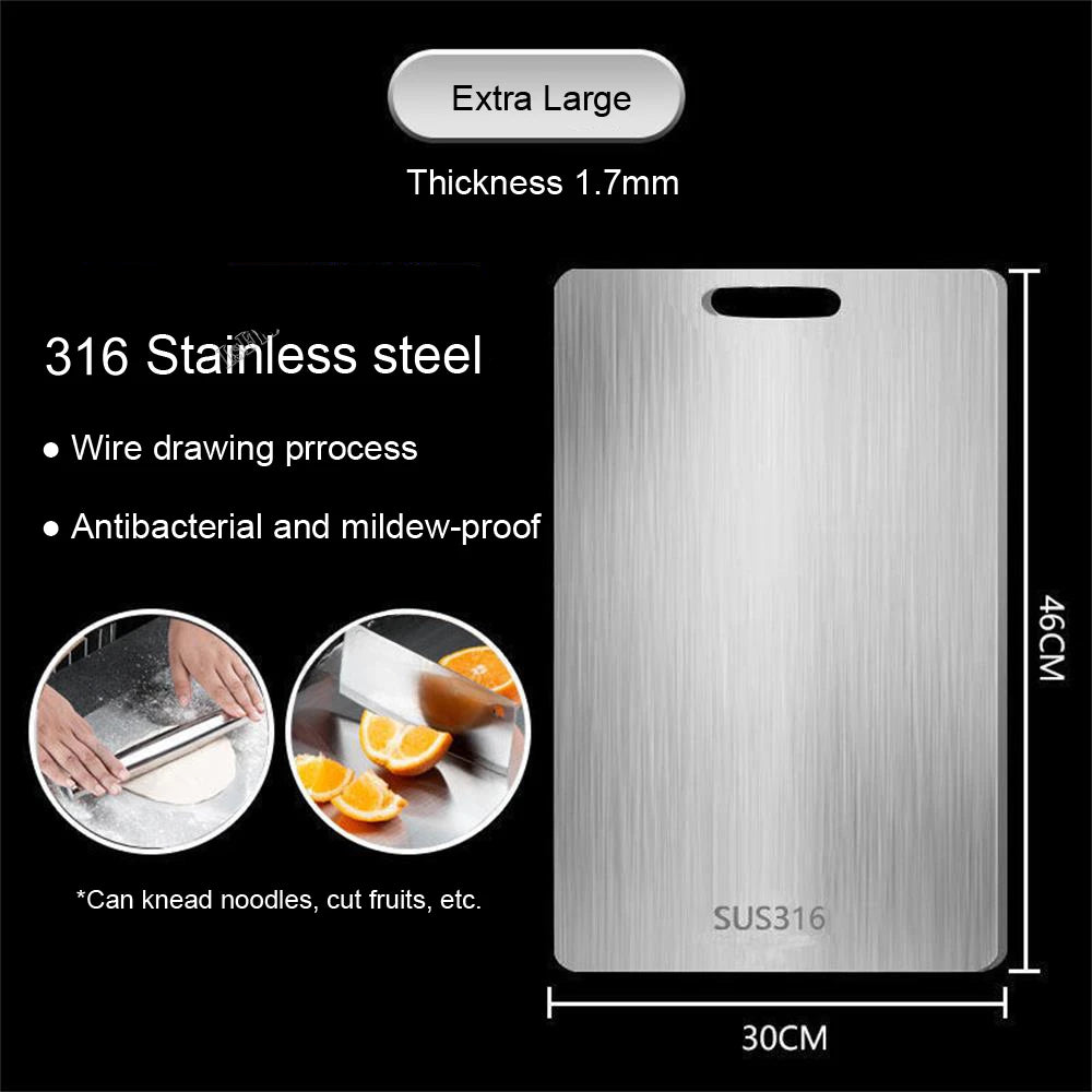 Thickened 316 Stainless Steel Cutting Board Kitchen Kneading Dough Board Antibacterial and Mildew-proof  Household Cutting Boar Leedoar