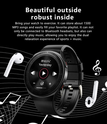 MT3 Smart Watch Men 1.28 Inch HD Big 8G Memory Independent Play Music Recording Bluetooth Call Long Battery Life Smartbracelet Leedoar