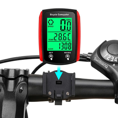 Wired Meter Bicycle Computer Speedometer Waterproof Bike Kilometer Counter Temperature Display Cycling Odometer Stand Leedoar