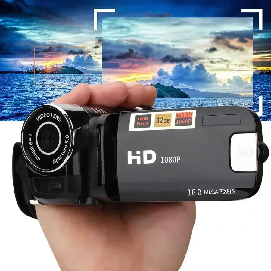 16MP HD Digital Camera 1080P Full HD Digital Video Camcorder 270 degree Rotation Screen 16X Night Vision Zoom Shooting Cam Leedoar