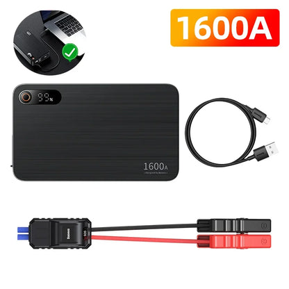 1600A Car Jump Starter Power Bank 16000mAh 12V Starting Device Powerful Portable Charger PD 65W Car Battery Booster Start Tool Leedoar