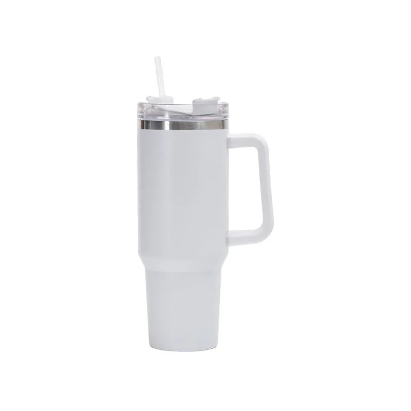 Caneca Térmica de 40oz com Alça Térmica Térmica com Tampas Canudo Aço Inoxidável Café Copo de Água para Viagem Doméstica Caneca Térmica 