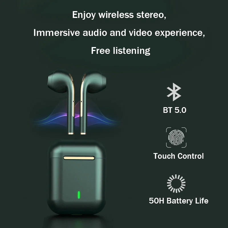 2024 J18 TWS Headphones Touch Control 5.3 Mini Wireless BT Earphone HiFI Stereo Game Earbuds Waterproof Headset With Microphone Leedoar