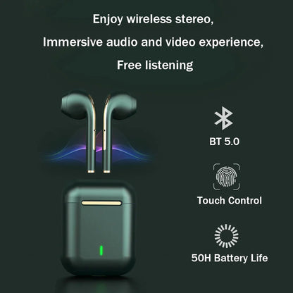 2024 J18 TWS Headphones Touch Control 5.3 Mini Wireless BT Earphone HiFI Stereo Game Earbuds Waterproof Headset With Microphone Leedoar