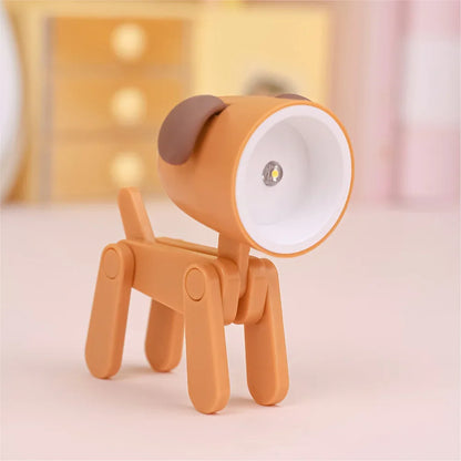 LED Mini Night Light Cute Dog Deer Foldable Desk Lamps Desktop Ornament Book Light Kids Room Bedside Bedroom Decor Holiday Gifts Leedoar