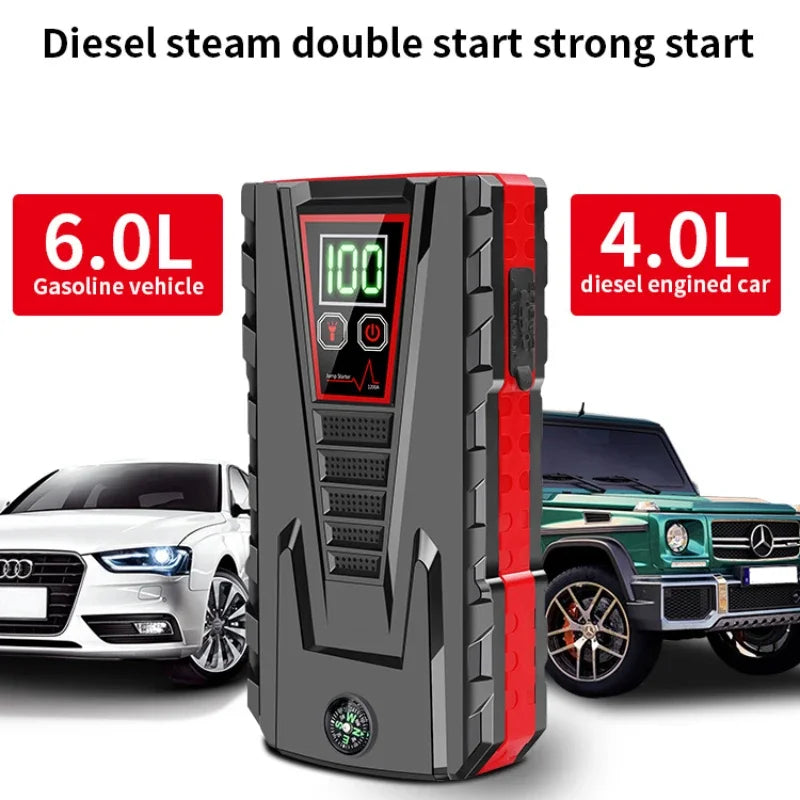 99800mAh Car Jump Starter Device 12v Strong Portable Power Bank Automotive Battery Charger System Start Operating Auto Booster Leedoar