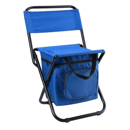 Outdoor Folding Chair 200kg Large Weight Bearing Leisure Camp Ice Pack Chair with Storage Bag Backrest Insulation Fishing Chair Leedoar