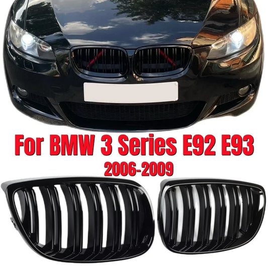 Applicable to the Front  Bumper Face of the BMW 5 Series E60E61 Modified with a Bright Back Dual Iine Grille From 2004 to 2009 Leedoar