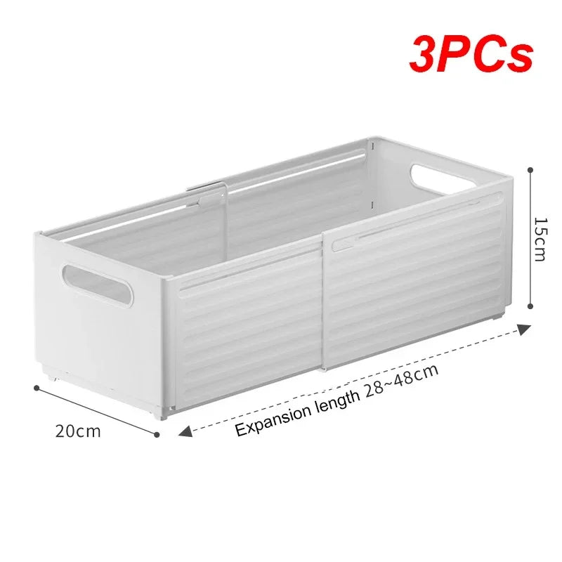 3/6PCS Flexible Kitchen Storage Drawer Organizers Office Desk Medicine Organizer Bins Kitchen Gadget Clothes Storage Boxes Leedoar