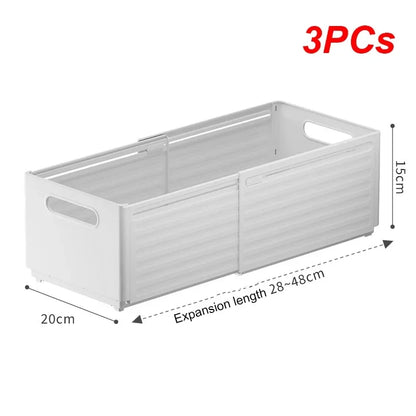 3/6PCS Flexible Kitchen Storage Drawer Organizers Office Desk Medicine Organizer Bins Kitchen Gadget Clothes Storage Boxes Leedoar