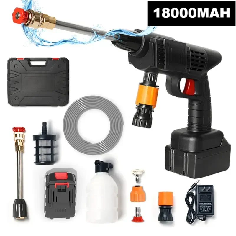 Cordless Electric Automatic Cleaning Washing Water Jet Rechargeable Automatic Water Gun High Pressure Portable Car Washer Gun Leedoar