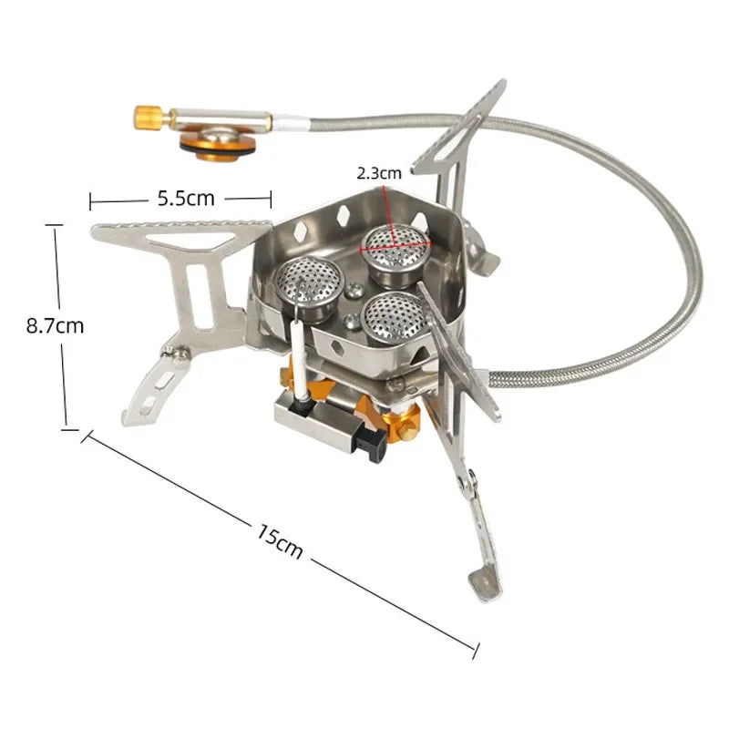 Outdoor Camping Head Stove Portable Travel Picnic Gas Burner 5800W Big Power Windproof Foldable Gas Stove Camping Supplies Leedoar